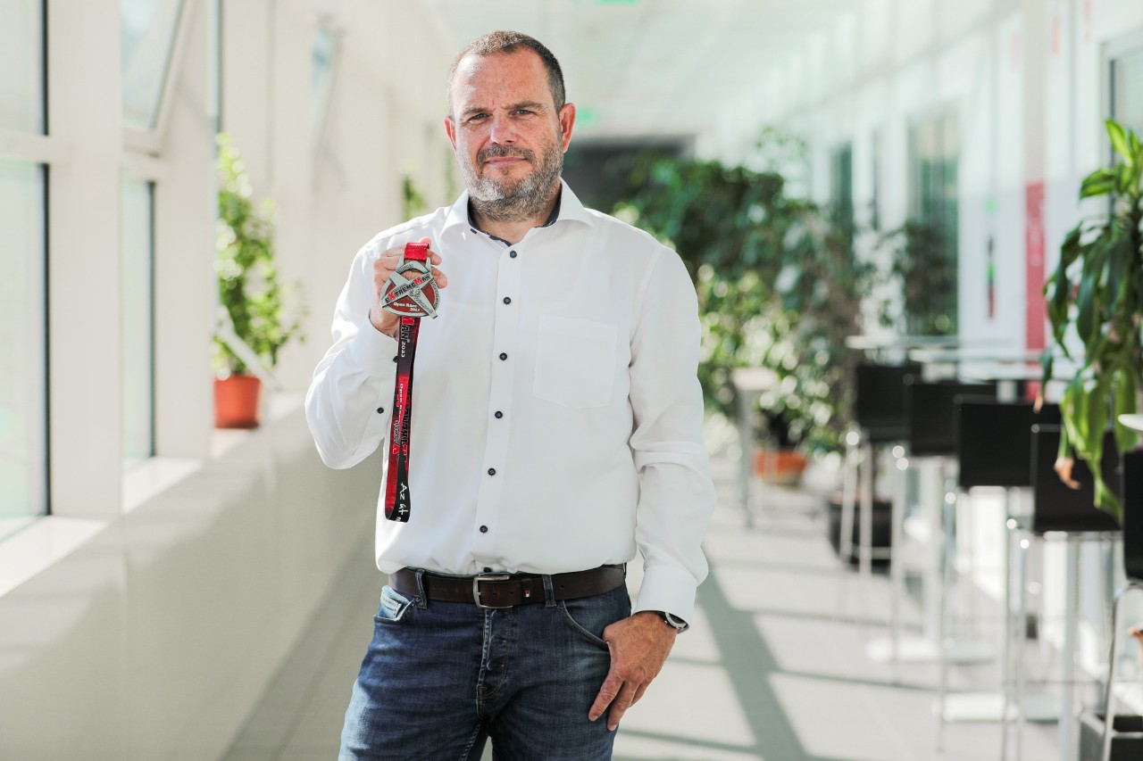 2023.08.21. Rusznyák Rezső idén 8. alkalommal vett részt Ironman versenyen Audi lendületben interjú, Fotó: Csapó Balázs Kisalföld